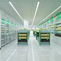 Pharmacy Store Bright Interior With Well Organized Shelves Prescription And Over The Counter Medicines