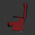 Red Leather Theater Seats With Comfortable Armrests For Modern Cinema Interior