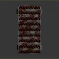 Red Spiked Metal Weapon Design With Armor Like Rings And Sharp Protrusions