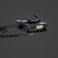 Cobra Industrial Radio Communication Device with Digital Display Knobs and Coiled Cable 3d model