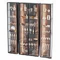Modern Glassware Display Cabinet Interior With Various Wine Glasses Vases And Plates