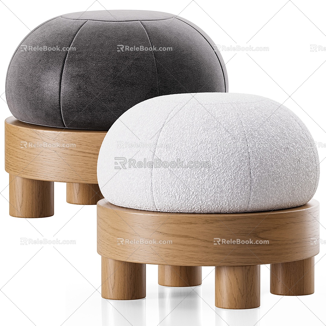 Modern Sofa Stool Low Stool Round Stool 3d model