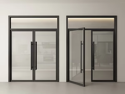 commercial gate shop gate double door shop gate glass door glass double door glass door 3d model