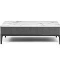 Modern Minimalist Coffee Table With White Marble Top And Gray Frame Design 3d model