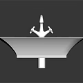 Modern White Square Bathroom Sink Basin With Chrome Faucet And Sleek Design