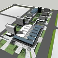 Modern Hospital Building Exterior With Glass Facade And Solar Panels