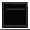 Modern Electric Oven Kitchen Appliance With Digital Control Panel And Black Glass Door