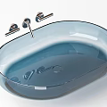 Elegant Modern Oval Glossy Brown Black Bathroom Washbasin With Faucet Controls