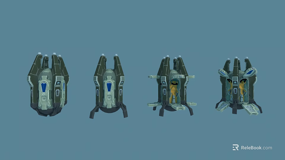 Futuristic Backpack Designs With Different Color Details And Tech Gear Features 3d model