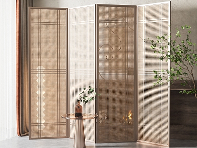 New Chinese Style Screen Partition 3d model