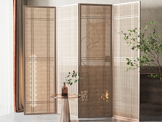 New Chinese Style Screen Partition 3d model