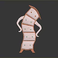 Orange Anthropomorphic Chest of Drawers With Multiple Drawers Arm Like Details And Unique Top Structure