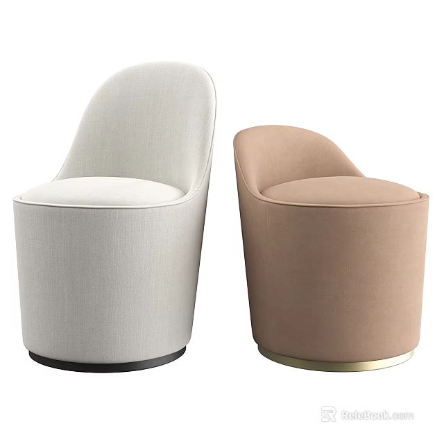 Modern Accent Chair in Light Gray and Brown with Comfortable Upholstered Design for Home Decor 3d model 