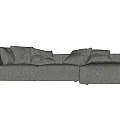 Gray Modern Sectional Sofa With Plush Cushions And Comfortable Seating 3d model