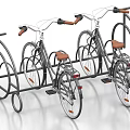 Modern Bicycle Parking Rack With Two Parked Bikes And Steel Structure Design