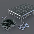 Steel Frame Construction Components Including Square And Octagonal Structures 3d model
