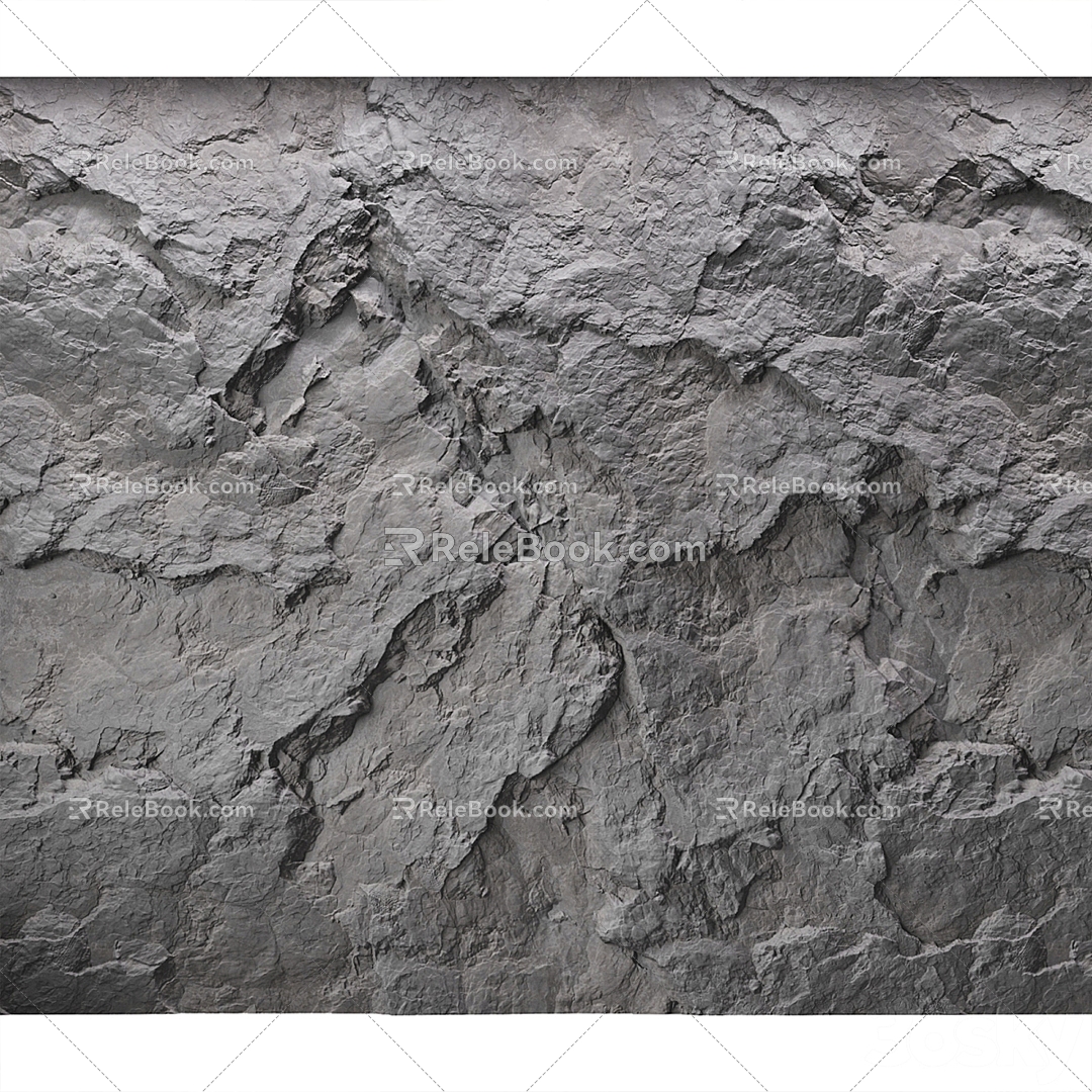 Modern background wall rock background wall 3d model