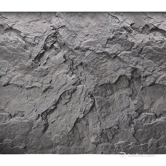 Gray Textured Background Wall Featuring Rough Natural Surface For Interior Design 3d model 