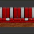 Red and White Striped Sofa With Wooden Base Modern Living Room Furniture Design