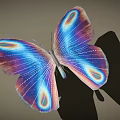 Colorful Butterfly With Iridescent Wings And Eye Shaped Spots On Background