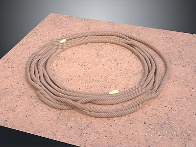 Durable Brown Rope With Golden Buckles On Cotton Mat For Daily Use 3d model