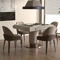 Mahjong Table Mahjong Table and Chair Smoking Lamp 3d model