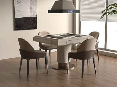 Mahjong Table Mahjong Table and Chair Smoking Lamp 3d model