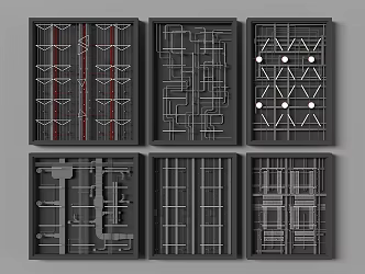 Industrial style pipe ceiling 3d model