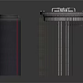 Industrial Equipment Including Cylindrical Device With Red Stripe And Circular Structure With Metal Strips