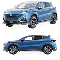 Blue Changan SUV Front And Rear Views 3d model