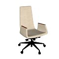 High Back Upholstered Office Chair With Fabric Seat Metal Base And Casters