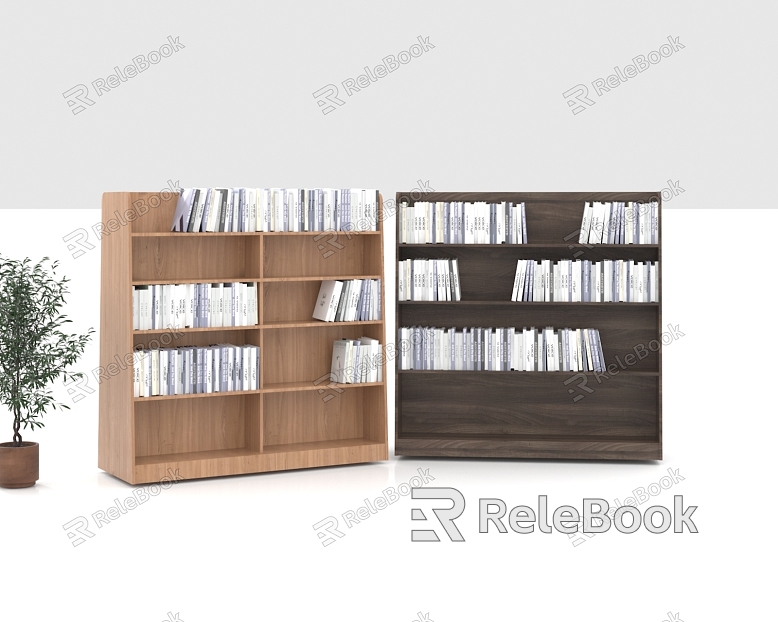 Bookcase Side Cabinet Double-sided Bookshelf model