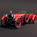 Vintage Red Classic Convertible Car With Retro Styling And Open Top Design