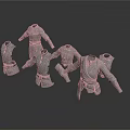 Ancient Silver Armor Parts Collection Featuring Helmet Chest Plate And Arm Guards