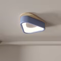 Minimalist Modern Blue and Wooden Frame Ceiling Light with Square Hexagonal Shape Design 3d model
