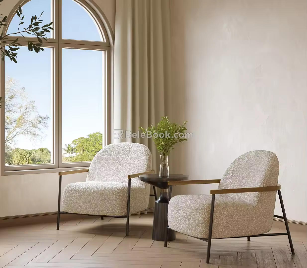 Modern Leisure Table and Chair Leisure Chair Round Edge Corner Coffee Table and Chair Negotiation Table and Chair Balcony Table and Chair 3d model