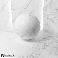 White Marble Texture Sphere Component With Matching Walls And Floor