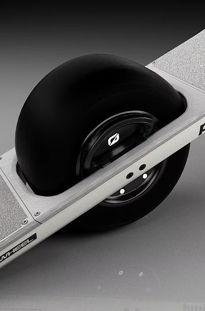 BIG Electric Skateboard With Large Black Wheel And Gray Non Slip Deck Modern Sports Equipment 3d model