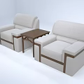 Two Single Sofas With Small Coffee Table Modern Living Room Furniture Design 3d model