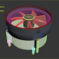Heat sink host mechanical radiator computer radiator fan 3d model