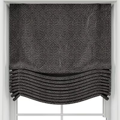 Dark Patterned Textured Curtains with Elegant Pleated Bottom for Home Windows 3d model