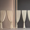 Middle Ancient Cream Gauze Curtain Modern Middle Ancient Window Screen Curtain Cream Middle Ancient Window Screen Curtain Modern Gauze Curtain Middle Ancient Gauze Curtain 3d model