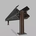 Road Safety Barrier With Metal Construction And Support Legs For Highways