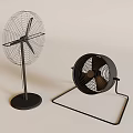Modern Black Air Conditioner Fans With Metal Mesh Covers And Dual Stand Styles