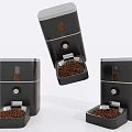 Black Coffee Bean Storage Containers With Transparent Window And Removable Tray For Home Kitchen Use
