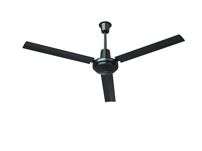 Black Modern Three Blade Ceiling Fan For Home Air Cooling And Circulation 3d model