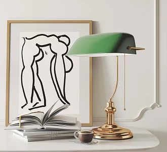 Vintage Table Lamp Republic of China Old-fashioned Table Lamp Hong Kong-style Table Lamp 3d model