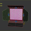 Professional Lighting Fixture Combination With Black Housing Grille Design And Studio Illumination