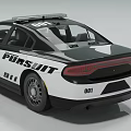 Police Utility Vehicle With Roof Lights FIRESUIT Logo Number 001 Black And White Sedan Design