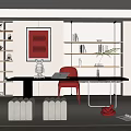 Modern Study Space 3d model